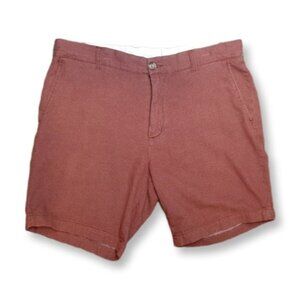 Frank And Oak The Wallace Shorts Modern Straight Fit Burgundy Polka Dot